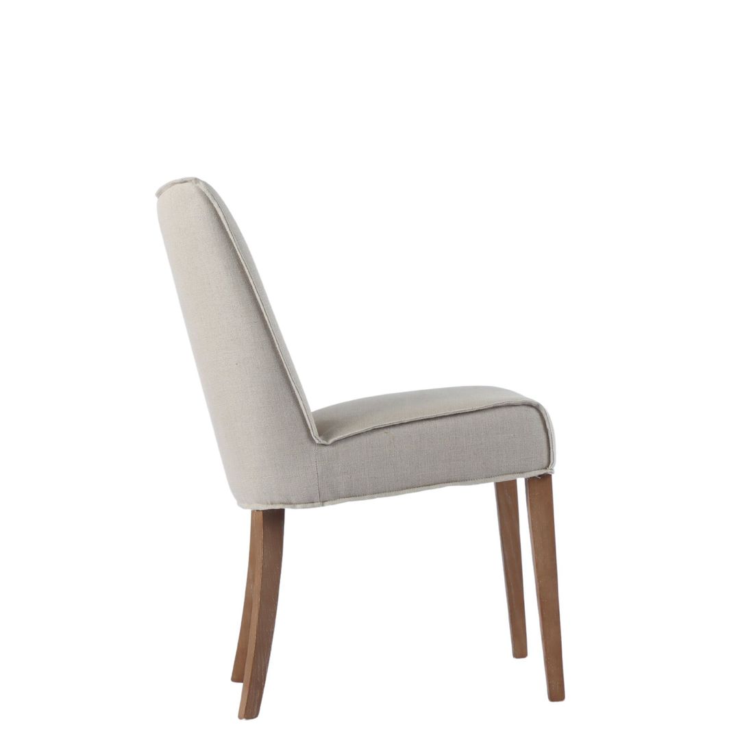 BIANCA DINING CHAIR  CREAM FABRIC WITH WASHED OAK LEG image 4